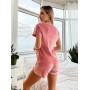 Зображення  жіноча піжама шорти велюр julia фш-9 рожевий