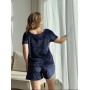 Зображення  жіноча піжама шорти велюр julia фш-12 синій