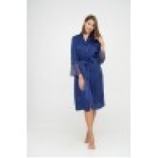 Жіночий халат ботал шовк-сатин Julia 4100-98 синій