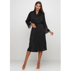 Жіночий халат шовк-сатин Julia 4000-25 чорний