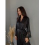Фото  длинный женский халат шелк-сатин julia 4120-25 черный