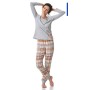 Фото  женская пижама брюки хлопок key lns 458 светло-серый