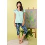 Фото  женская пижама бриджи хлопок key lns 915 мятно-темно-синий