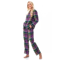 Жіноча піжама штани фланель Key LNS 409 фіолетовий