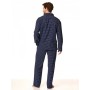 Фото  мужская пижама брюки фланель key mns 429 темно-синий 