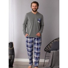Мужская пижама брюки хлопок Key MNS 430 серый