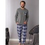 Фото  мужская пижама брюки хлопок key mns 430 серый