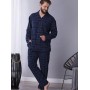 Фото  мужская пижама брюки фланель key mns 458 темно-синий