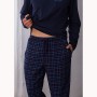 Фото  мужская пижама брюки хлопок key mns 745 темно-синий