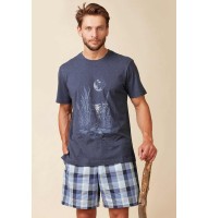 Пижама мужская шорты хлопок Key MNS 406 джинс