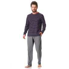 Мужская пижама брюки хлопок Key MNS 038 черно-серый