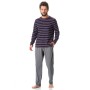 Фото  мужская пижама брюки хлопок key mns 038 черно-серый