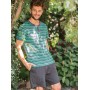 Фото  пижама мужская шорты хлопок key mns 377 темно-серо-зеленый