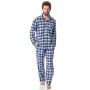 Фото  мужская пижама брюки фланель key mns 426 синий 
