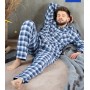 Фото  мужская пижама брюки фланель key mns 426 синий 