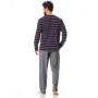 Фото  мужская пижама брюки хлопок key mns 038 черно-серый