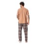 Фото  мужская пижама брюки хлопок key mns 421 коричневый 