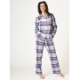 Фото  женская пижама брюки фланель key lns 445 светло-серый