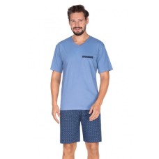 Пижама мужская шорты хлопок Regina 436 темно-сине-синий