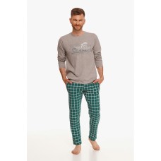 Мужская пижама брюки хлопок Taro Matt 2631 серо-зеленый