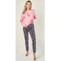 Фото  женская пижама брюки хлопок taro ruby 2986 розово-графитовый