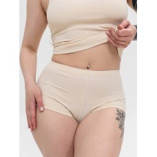 Жіночі трусики-шорти в рубчик (TR5-Q) - бежевий