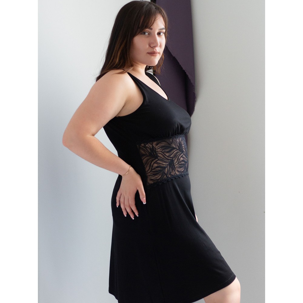 Фото  ночнушка (nightdress regina) - чорний Фото  ночнушка (nightdress regina) - чорний