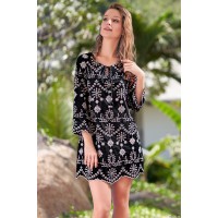 Туніка з перфорованої бавовни Нуар 1335