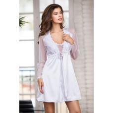Короткий жіночий халат білий Палома 17483