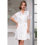 Фото  жіночий шовковий халат білий білий лебідь 3557