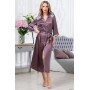 Фото  довгий шовковий халат на гудзиках бріджит 3689