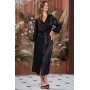 Фото  жіночий шовковий чорний халат фріда 3799-1