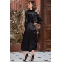 Фото  жіночий шовковий чорний халат фріда 3799-1