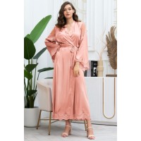 Довгий жіночий шовковий халат Аурелія 3899