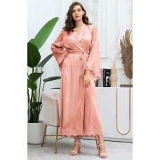 Довгий жіночий шовковий халат Аурелія 3899