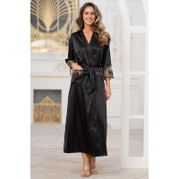 Довгий шовковий халат Реджина 3909
