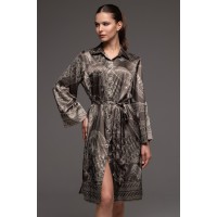 Жіночий шовковий халат на гудзиках Аїша 4327