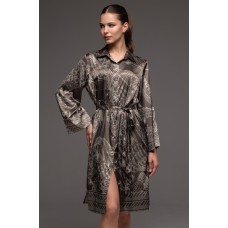 Жіночий шовковий халат на гудзиках Аїша 4327