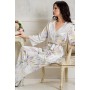 Зображення  шелковая женская пижама с брюками ліліанна 5995