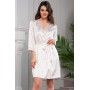 Фото  жіночий атласний білий халат марісія 8583-1