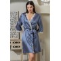 Фото  атласний жіночий халат джулія 8733-4