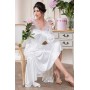 Фото  довгий атласний халат білий христина 8899
