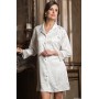Фото  жіночий халат на гудзиках білий ангеліна 9537