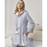 Теплий жіночий халат на блискавці Massana L736247