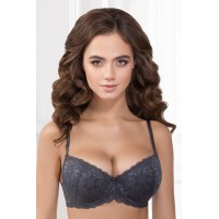 Бюстгальтер на тонком поролоне кружево Jasmine Hana 1172/98 серый