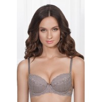 Бюстгальтер пуш-ап кружево Jasmine Shel 1201/80 серо-розовый