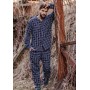 Фото  мужская пижама брюки фланель key mns 046 темно-синий