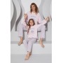 Фото  піжама тепла для дівчаток з флісу полар ніжно-рожева, попкорн