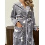 Фото  жіночий халат з капюшоном cosy теплий котики велсофт