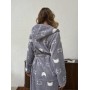 Фото  жіночий халат з капюшоном cosy теплий котики велсофт